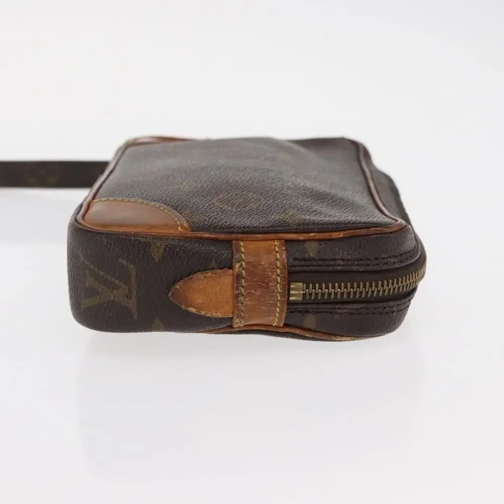 Louis Vuitton Monogram Marly Dragonne PM Clutch Bag Brown